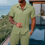 Ethan – Men's Striped Short Sleeve Shirt Set