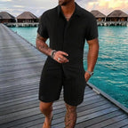 Ethan – Men's Striped Short Sleeve Shirt Set