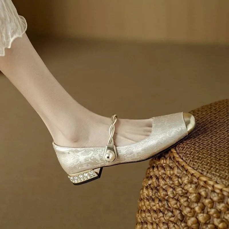 Clara – Square Toe Bling Mary Jane Flats