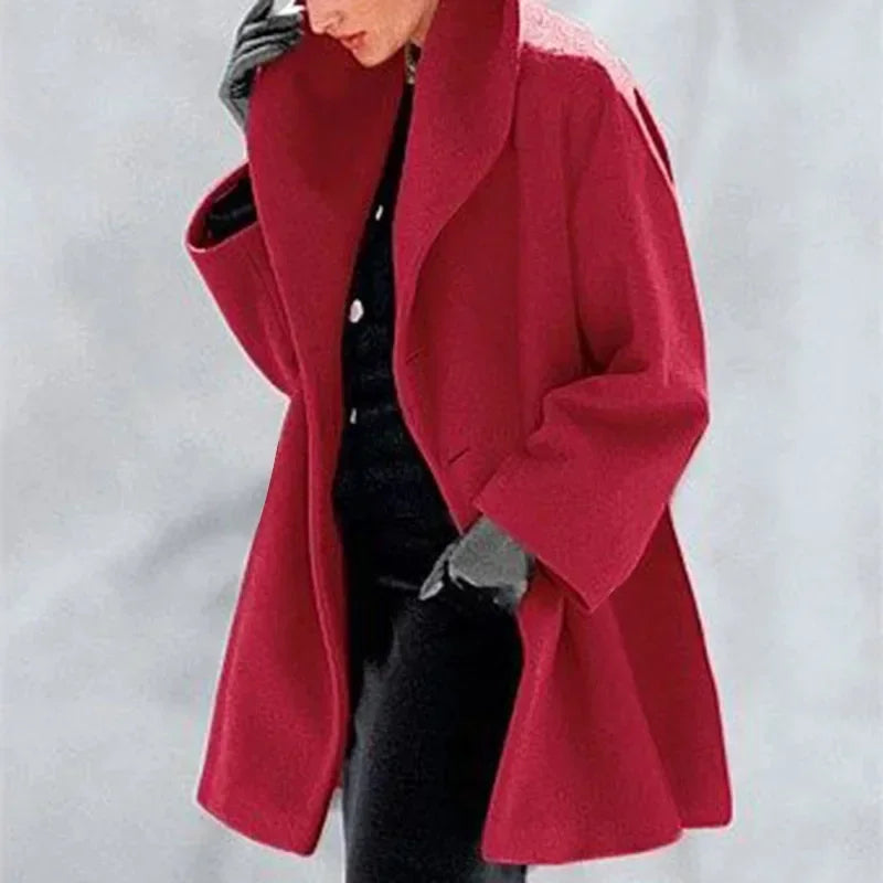 Charlotte – Women's Long Button Wool-Blend Coat