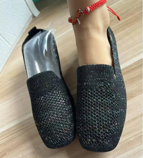 Clara – Solid Mesh Round-Toe Slip-On Flats