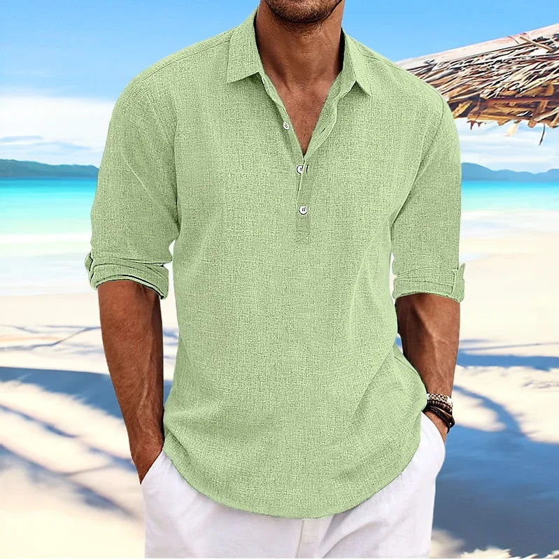 Ethan – Solid Turn-Down Collar Casual Shirt