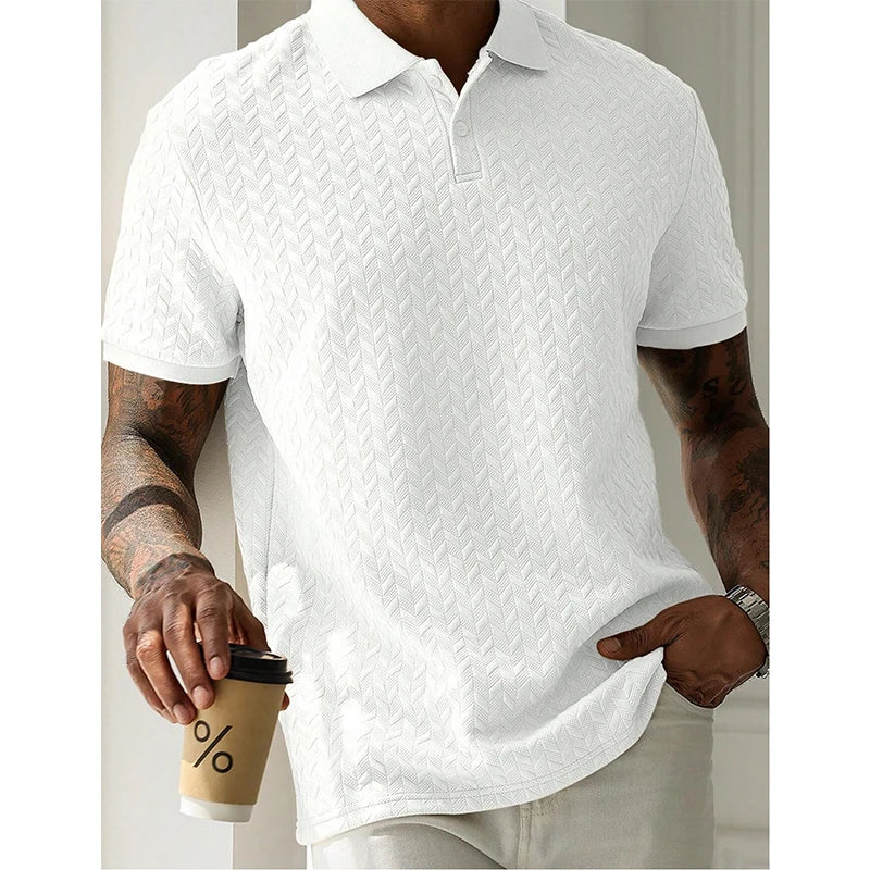 Ethan – Solid Color Short-Sleeve Polo Shirt