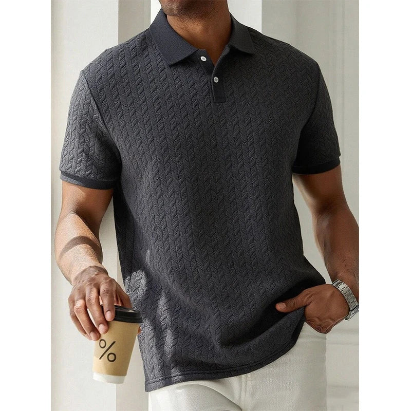 Ethan – Solid Color Short-Sleeve Polo Shirt