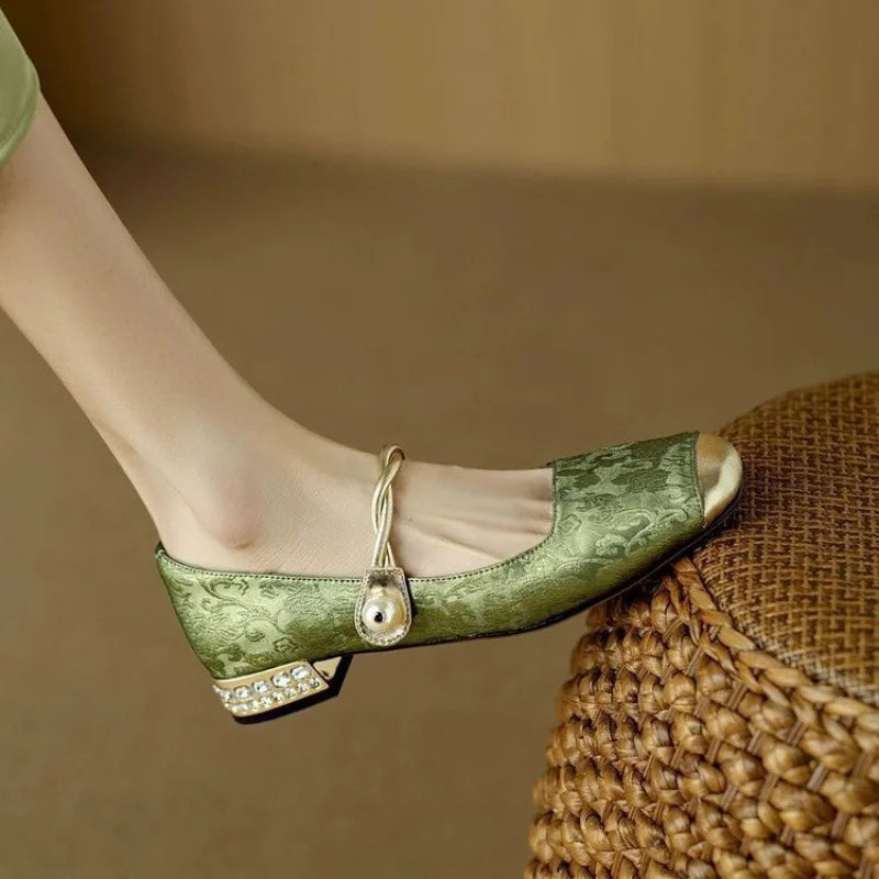 Clara – Square Toe Bling Mary Jane Flats