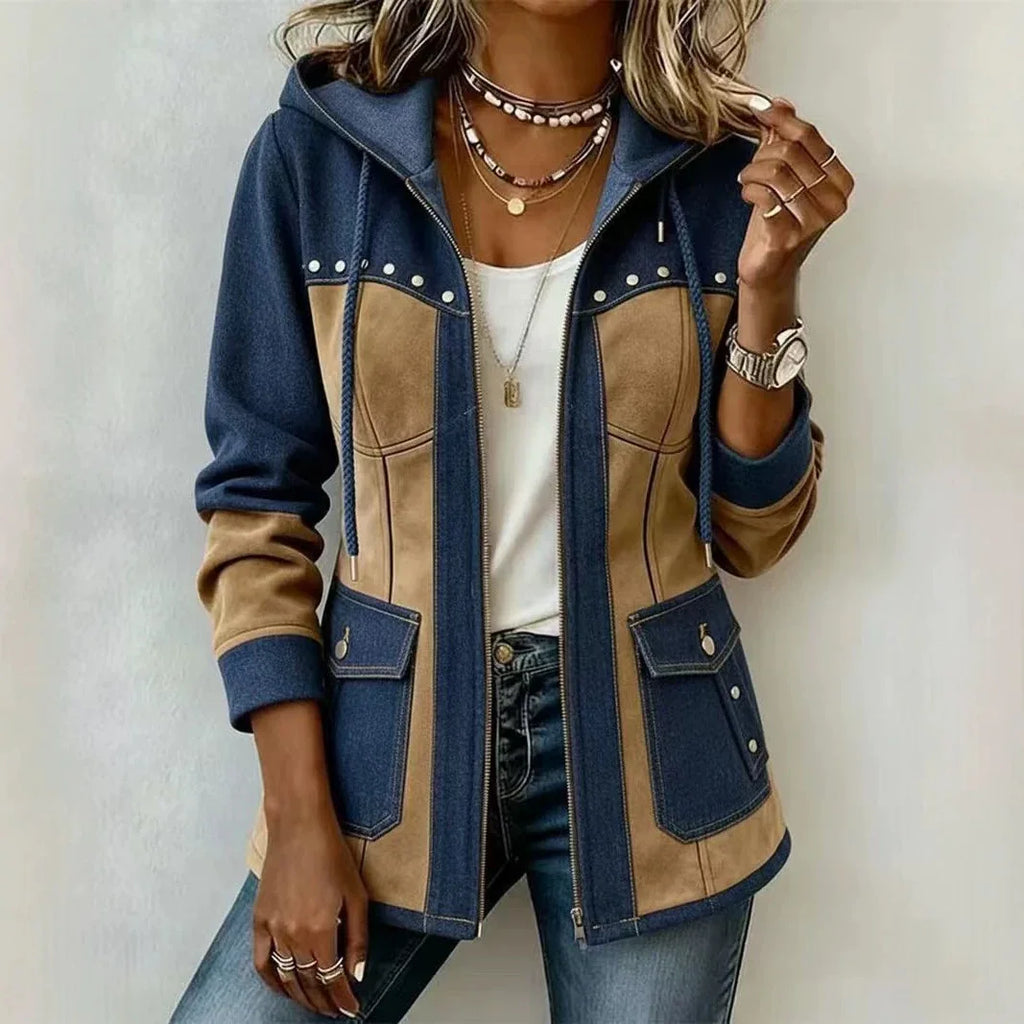 Olivia – Multi-Pocket Solid Denim Jacket