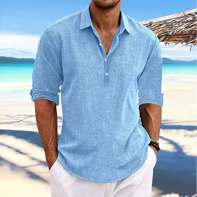 Ethan – Solid Turn-Down Collar Casual Shirt