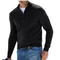 2024 Men's Autumn Long Sleeve V-neck Tops, New European and American Style Woolen Zipper Casual Business Slim Fit Polo Shirts