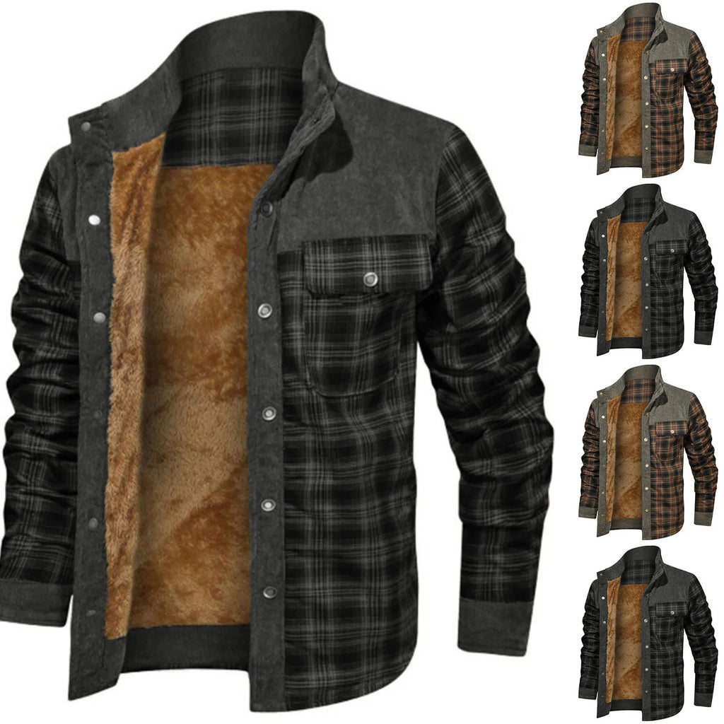 Ethan – Men’s Fleece-Lined Plaid Shirt Jacket
