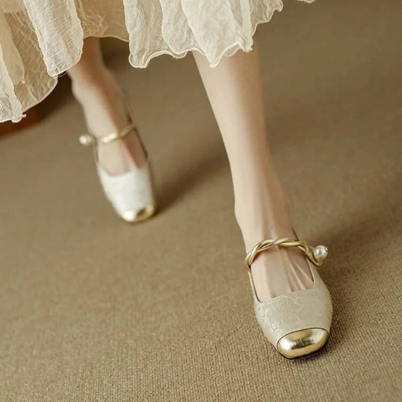 Clara – Square Toe Bling Mary Jane Flats