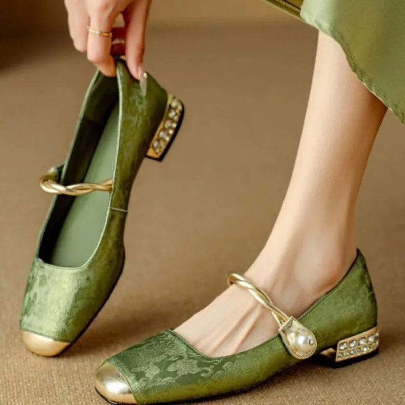 Clara – Square Toe Bling Mary Jane Flats