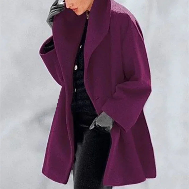 Charlotte – Women's Long Button Wool-Blend Coat