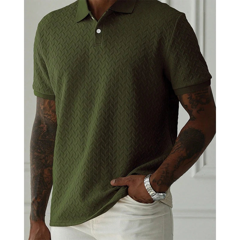 Ethan – Solid Color Short-Sleeve Polo Shirt