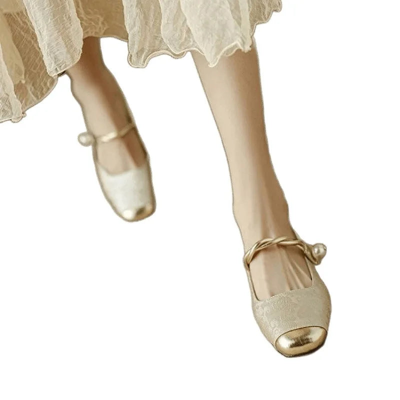 Clara – Square Toe Bling Mary Jane Flats