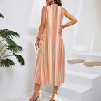 Olivia – Striped Sleeveless Loose-Fit Midi Dress