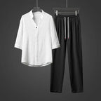 Ethan – Men’s V-Neck Short-Sleeve Sportswear Set