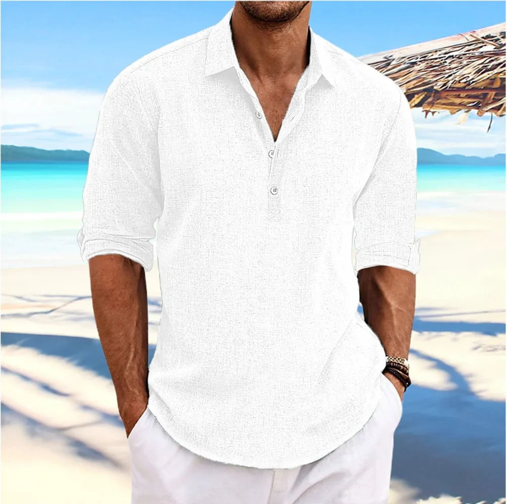 Ethan – Solid Turn-Down Collar Casual Shirt