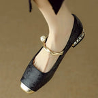 Clara – Square Toe Bling Mary Jane Flats