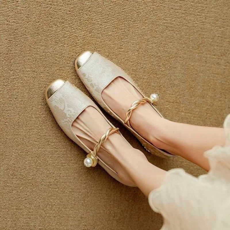 Clara – Square Toe Bling Mary Jane Flats