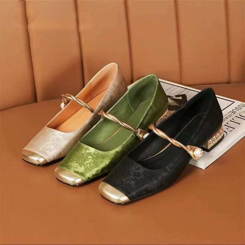 Clara – Square Toe Bling Mary Jane Flats