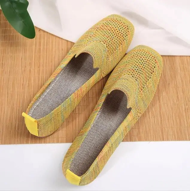 Clara – Solid Mesh Round-Toe Slip-On Flats
