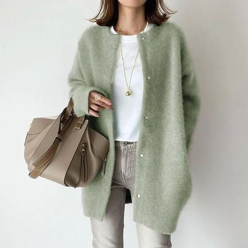Loose round Neck Single Breasted Cardigan Fashion Women's Knitted Sweater Spring 2026 Casual Comfortable Stylish Cardigan