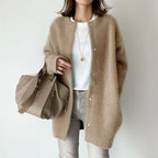 Isabella – Solid Knit O-Neck Button Cardigan
