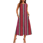 Olivia – Striped Sleeveless Loose-Fit Midi Dress