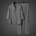 Ethan – Men’s V-Neck Short-Sleeve Sportswear Set