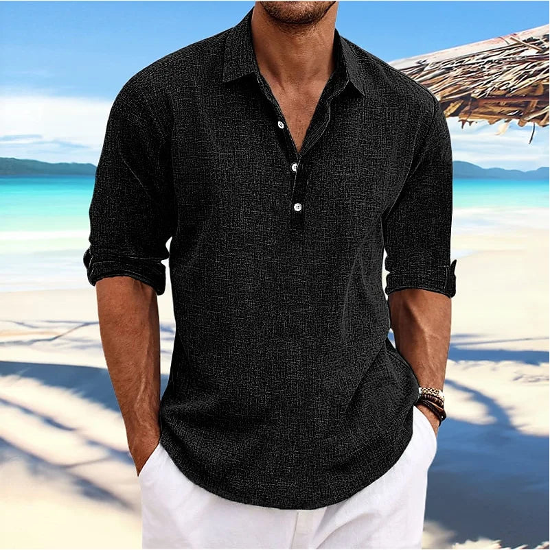 Ethan – Solid Turn-Down Collar Casual Shirt