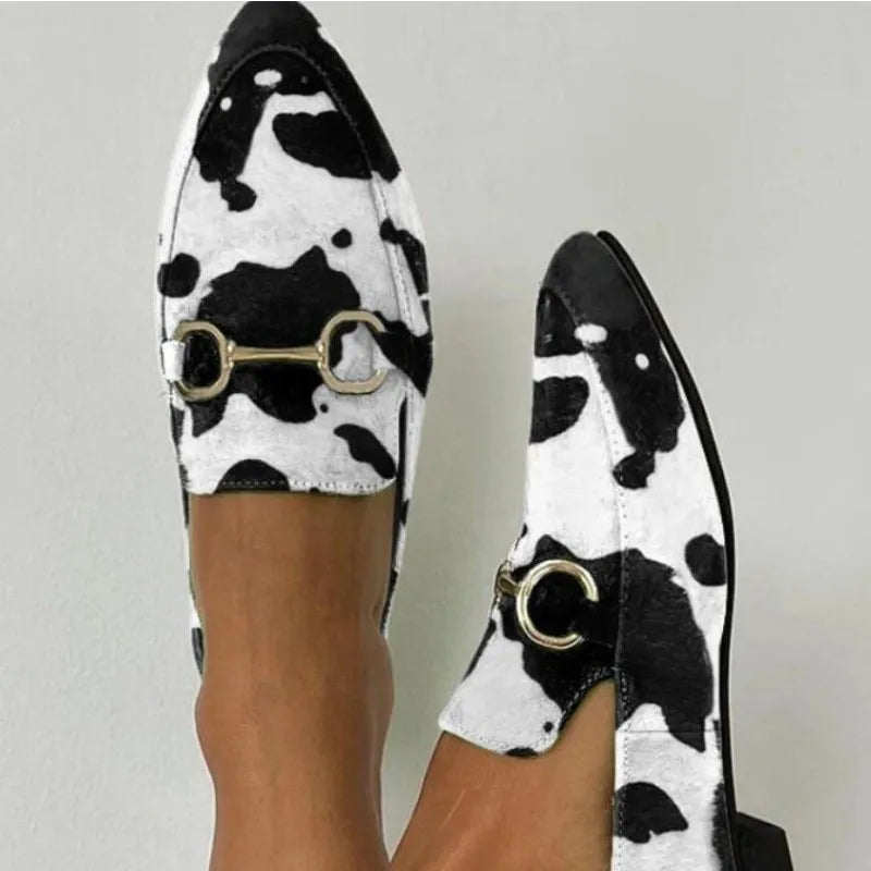 Clara – Leopard Print Buckle Loafers