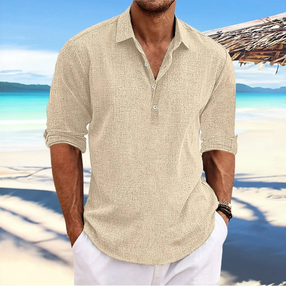 Ethan – Solid Turn-Down Collar Casual Shirt