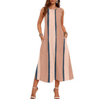 Olivia – Striped Sleeveless Loose-Fit Midi Dress