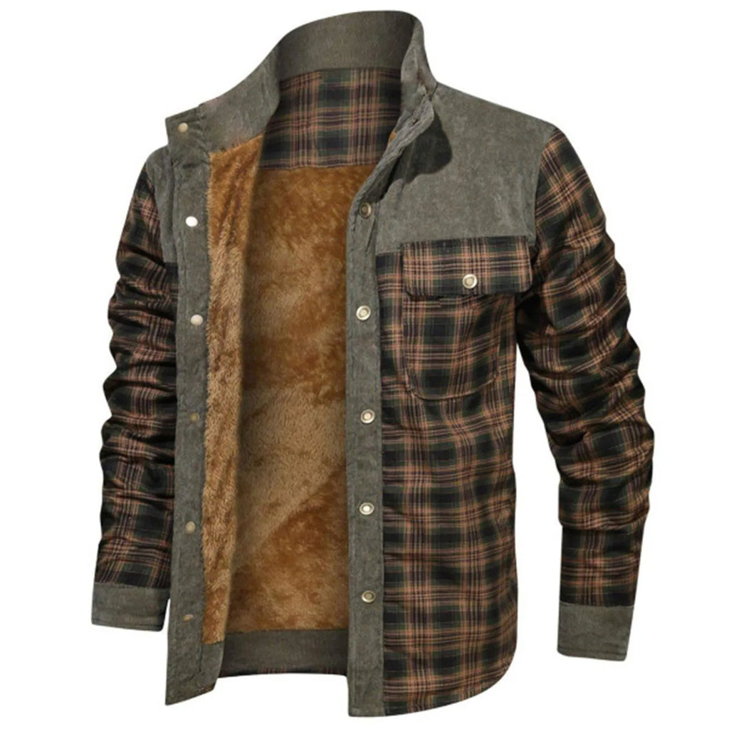 Ethan – Men’s Fleece-Lined Plaid Shirt Jacket