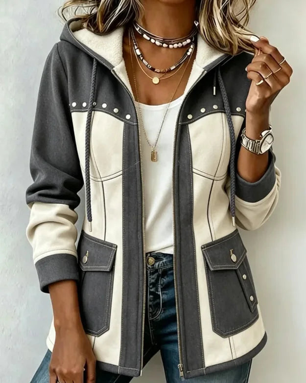 Olivia – Multi-Pocket Solid Denim Jacket