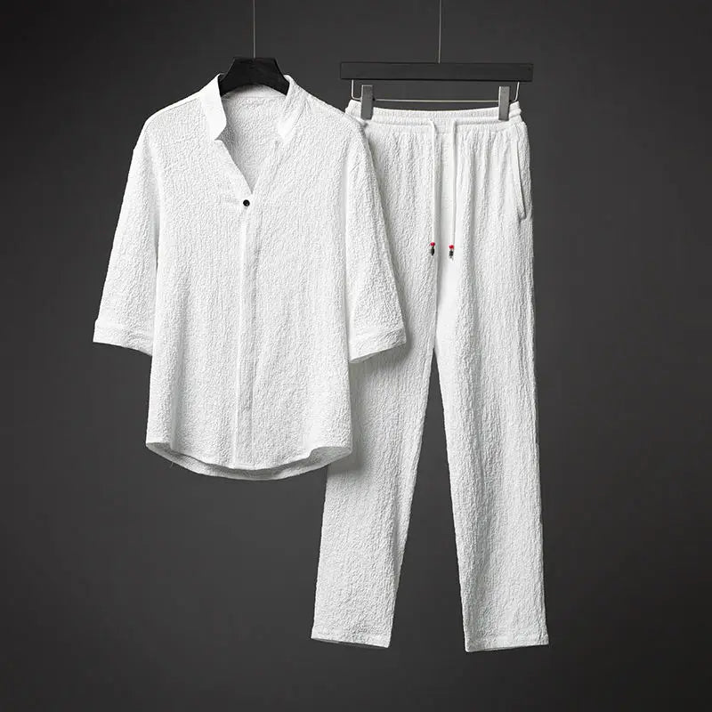 Ethan – Men’s V-Neck Short-Sleeve Sportswear Set