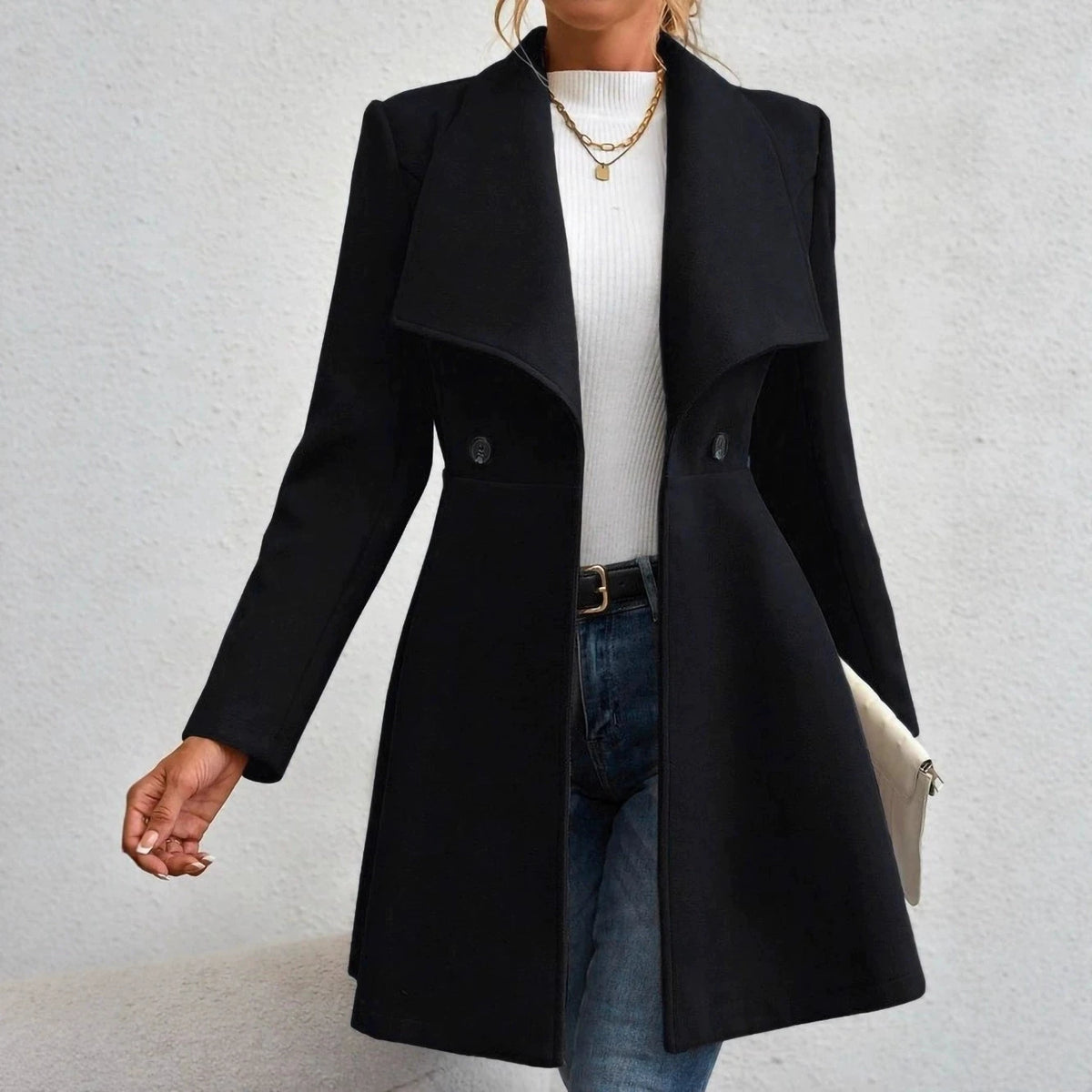 Fashionable Tweed Coat Women's Slim Fit Button-Up Collar Autumn Winter New Arrival 2026 from Europe And America