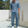 Ethan – Men’s V-Neck Shirt & Wide-Leg Pants Set