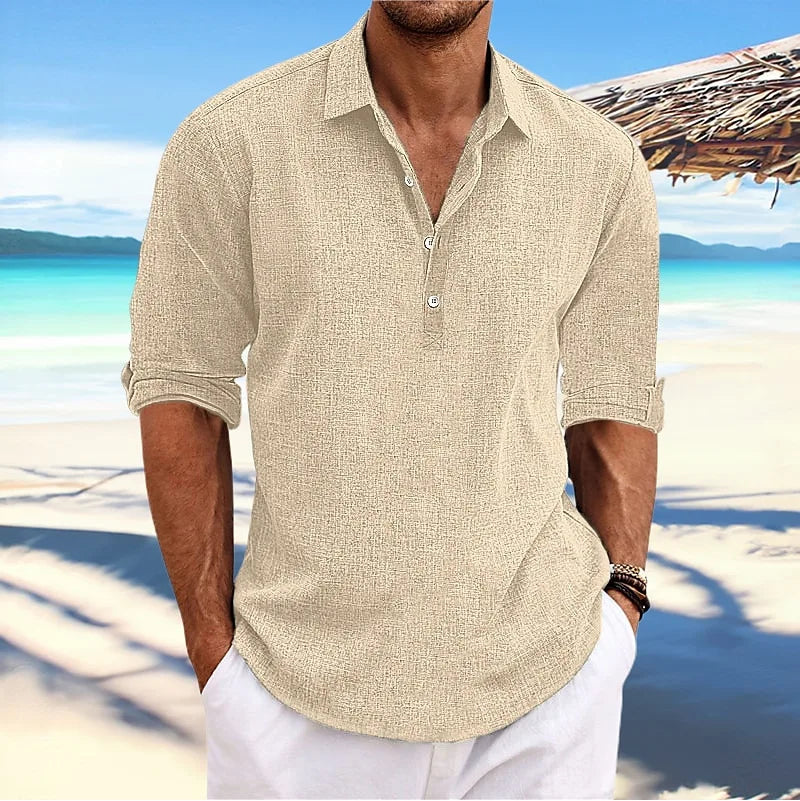 Ethan – Solid Turn-Down Collar Casual Shirt