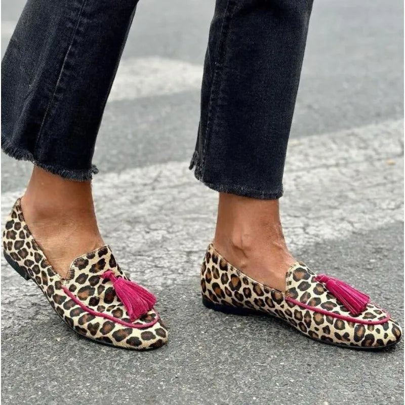 Clara – Leopard Print Buckle Loafers