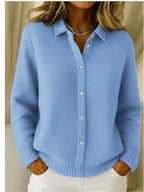 Lauren – Button-Up Knit Lapel Cardigan