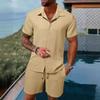 Ethan – Men's Striped Short Sleeve Shirt Set