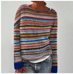 Delilah – Printed O-Neck Long-Sleeve Knit Sweater
